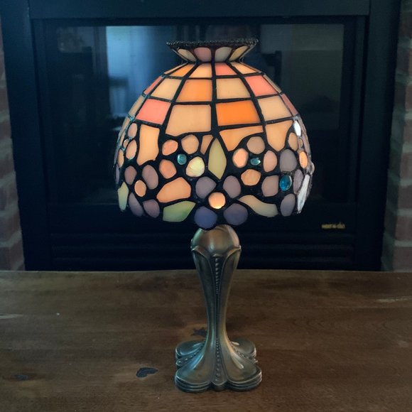 PartyLite Other - PartyLite Hydrangea Tiffany Style Stained Glass 2 Pc Tea Light Candle Holder